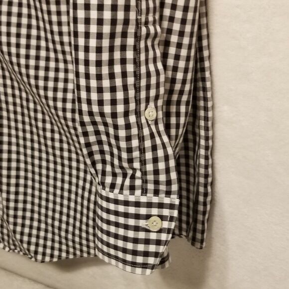 Brooks Brothers 346 Shirt Men 16-2/3 Slim Fit Black Gingham Check Non-Iron - Picture 2 of 10